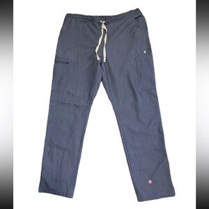 Figs Yola Skinny Scrub Pants Technical Collection Heather Denim *flaw*